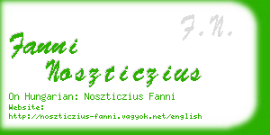 fanni noszticzius business card